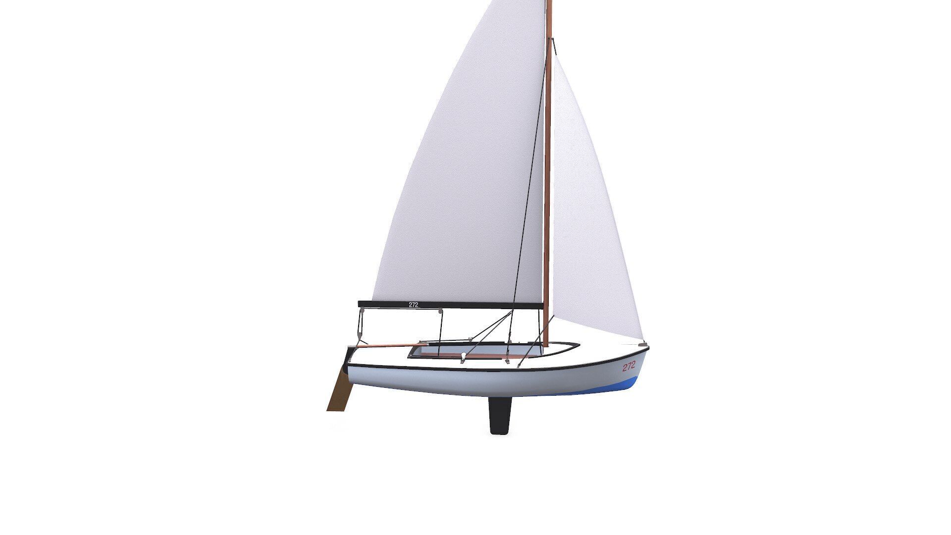 Sail Boat Low-poly PBR Low-poly 3D model_11