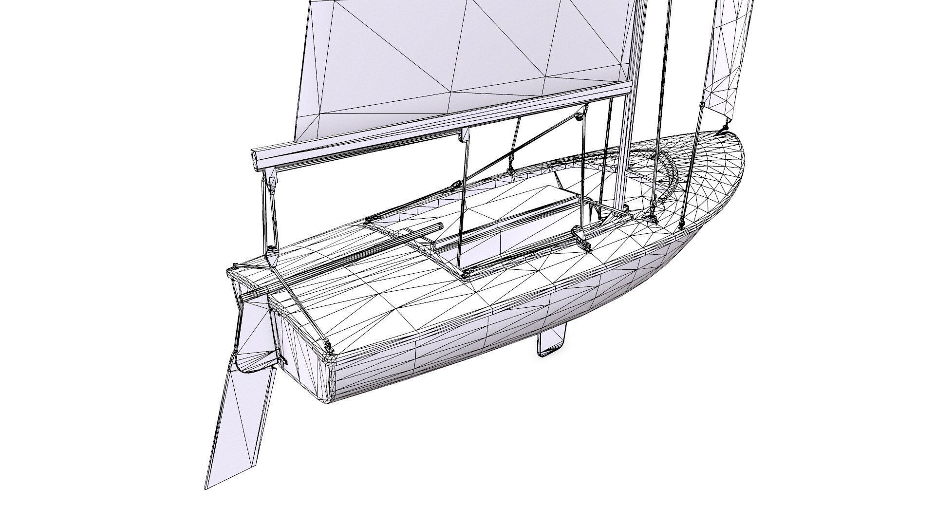 Sail Boat Low-poly PBR Low-poly 3D model_20