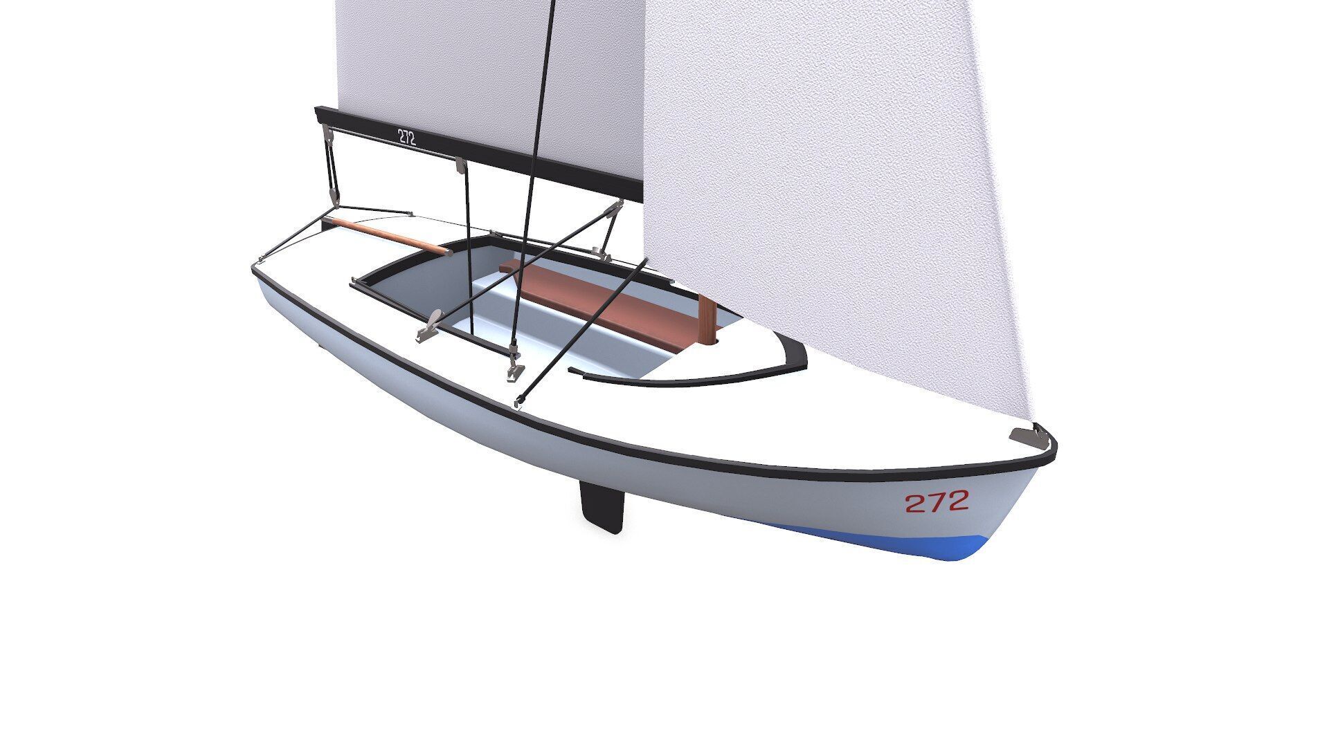 Sail Boat Low-poly PBR Low-poly 3D model_13