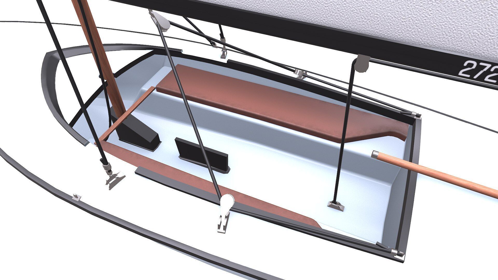 Sail Boat Low-poly PBR Low-poly 3D model_15