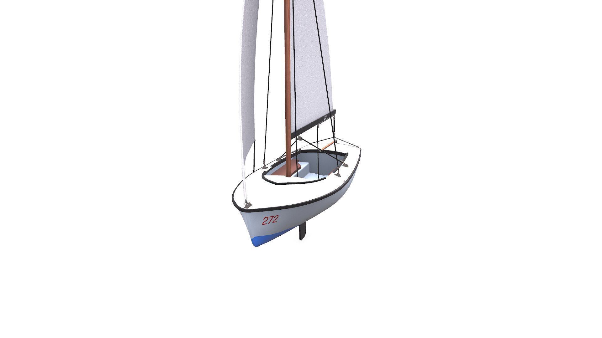 Sail Boat Low-poly PBR Low-poly 3D model_14
