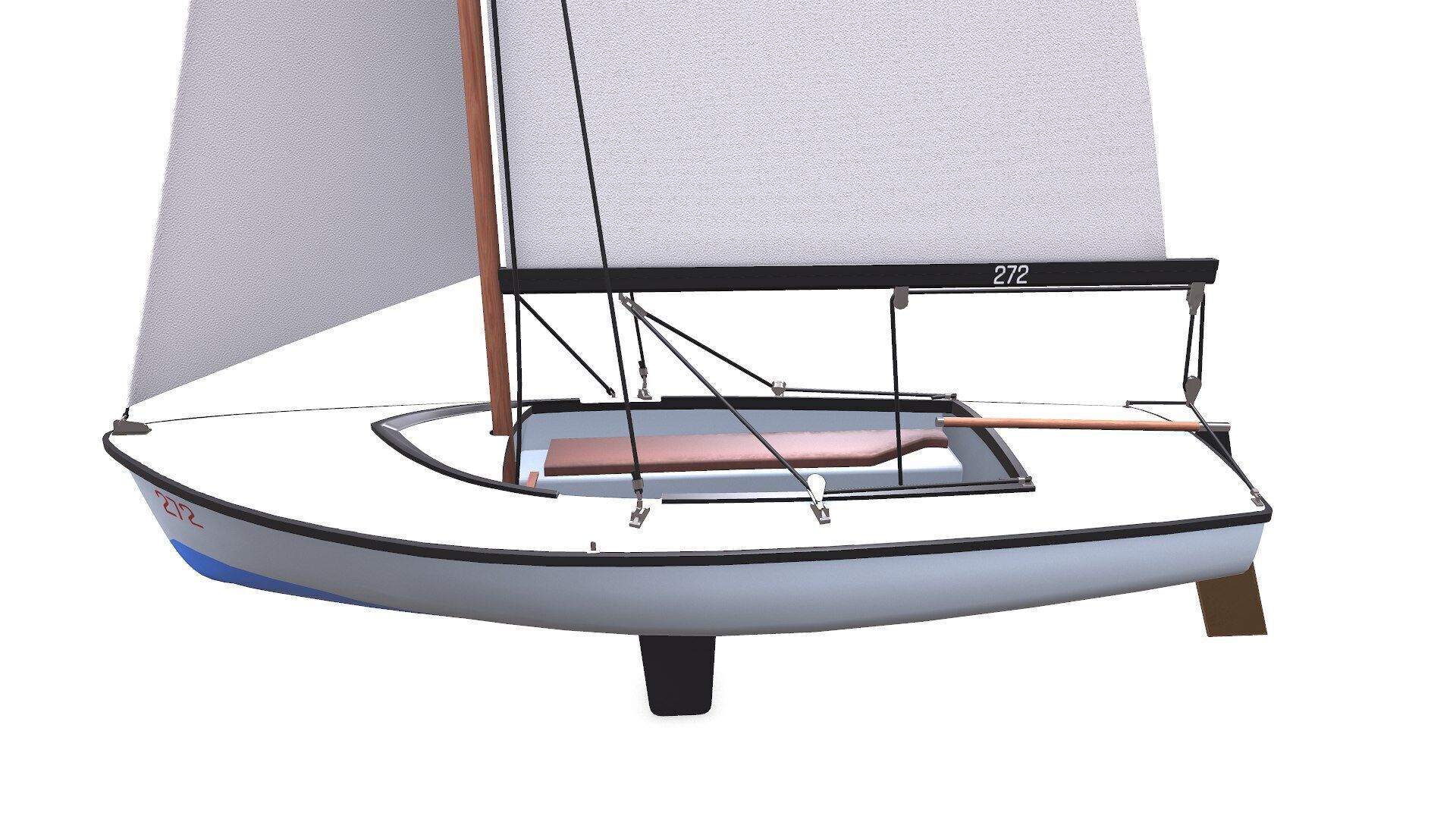 Sail Boat Low-poly PBR Low-poly 3D model_4