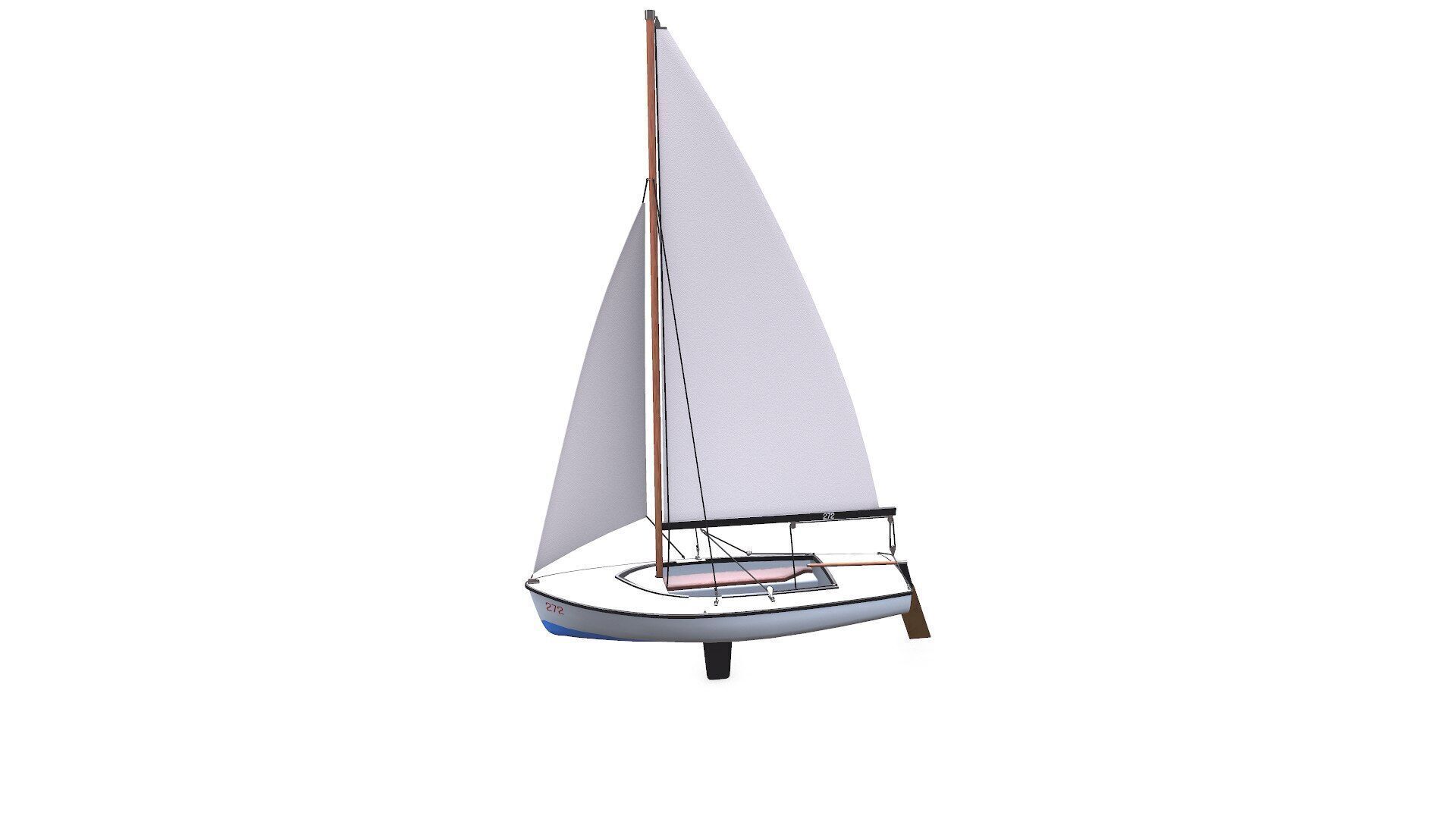 Sail Boat Low-poly PBR Low-poly 3D model_3