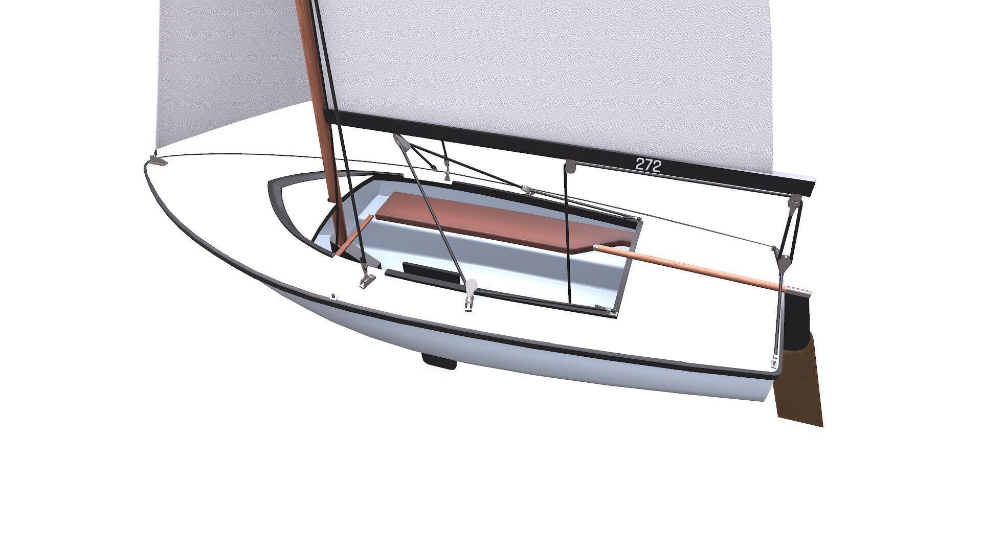 Sail Boat Low-poly PBR Low-poly 3D model_5