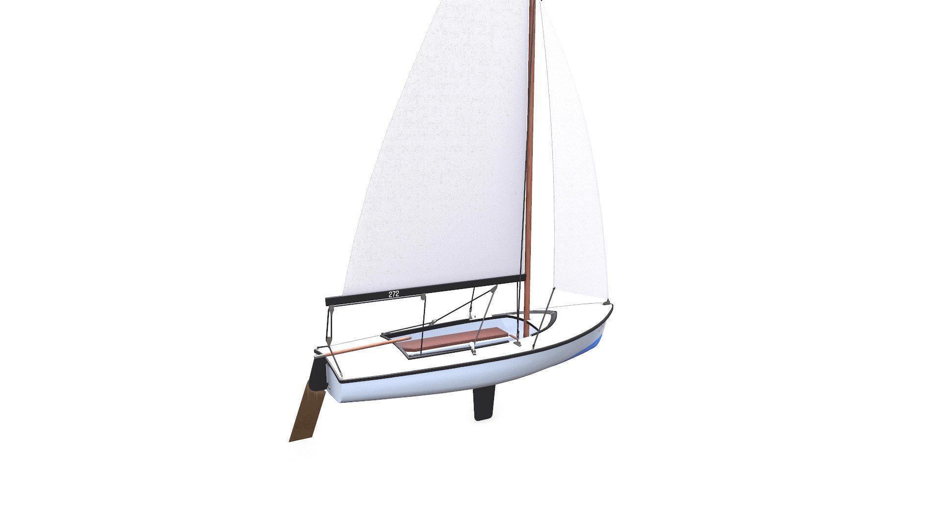Sail Boat Low-poly PBR Low-poly 3D model_10