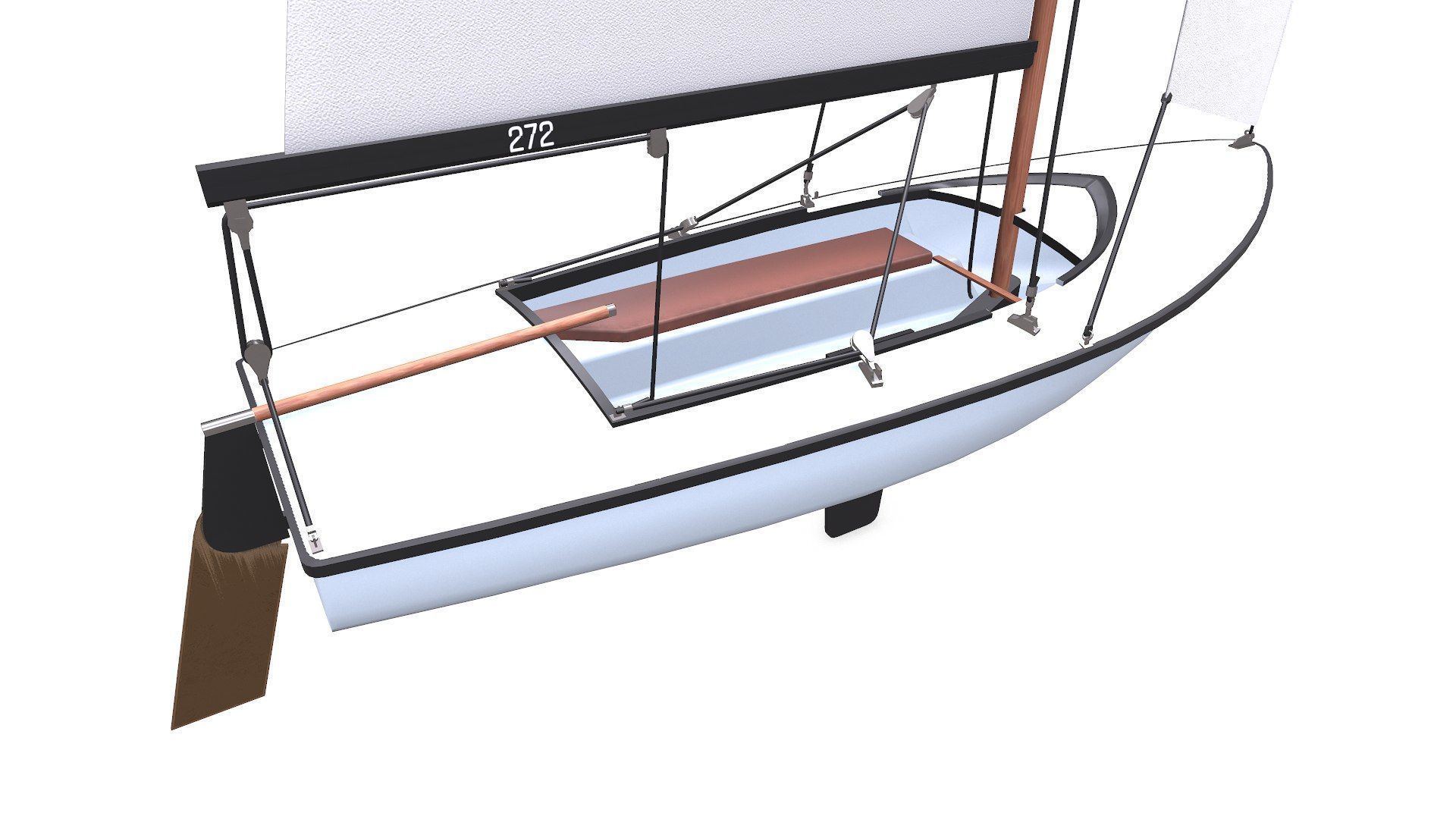 Sail Boat Low-poly PBR Low-poly 3D model_9