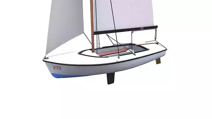 Sail Boat Low-poly PBR Low-poly 3D model