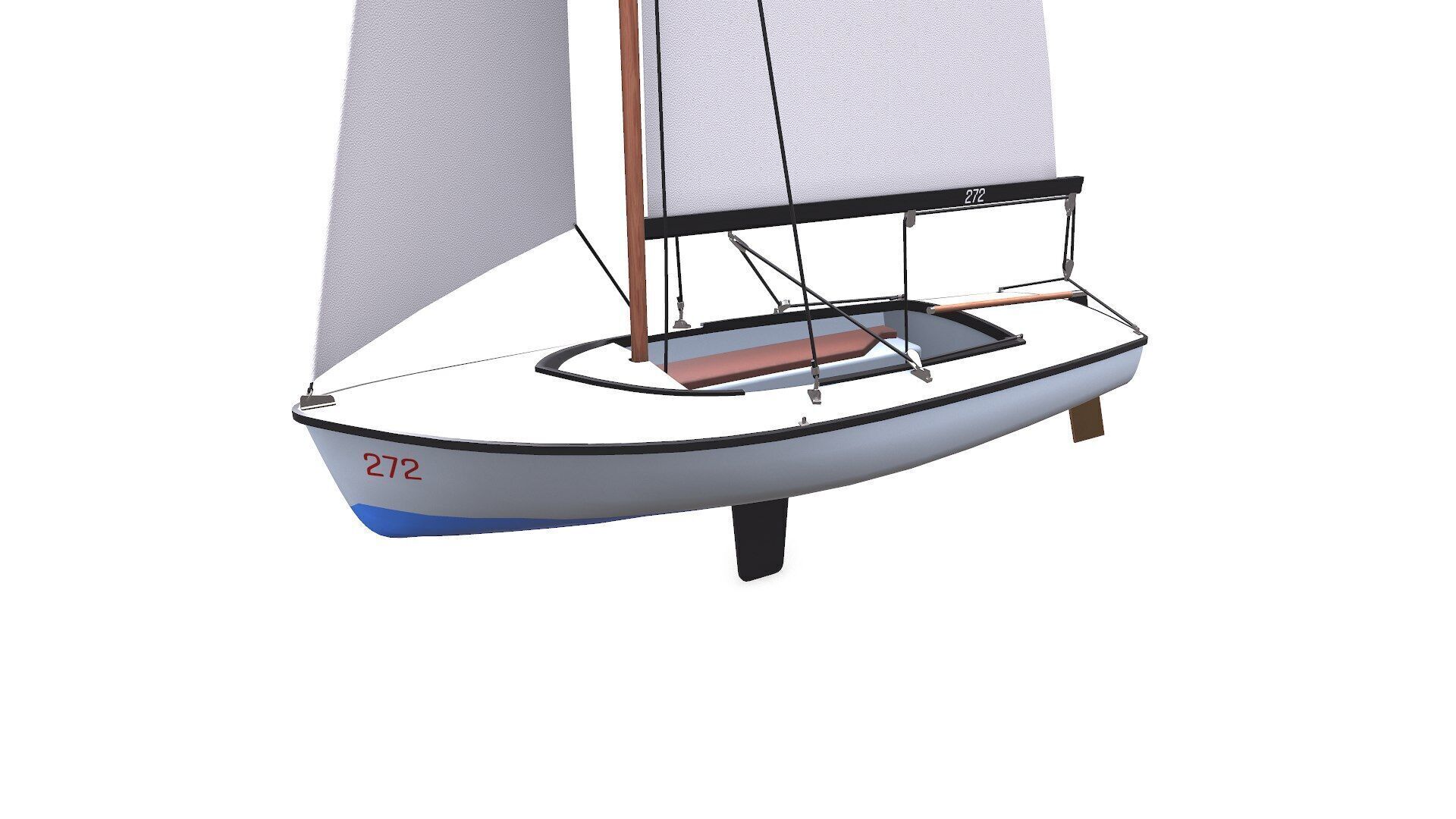 Sail Boat Low-poly PBR Low-poly 3D model_0