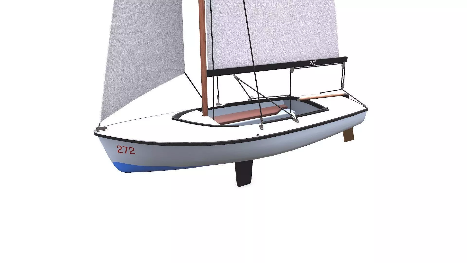 Sail Boat Low-poly PBR Low-poly 3D model_0