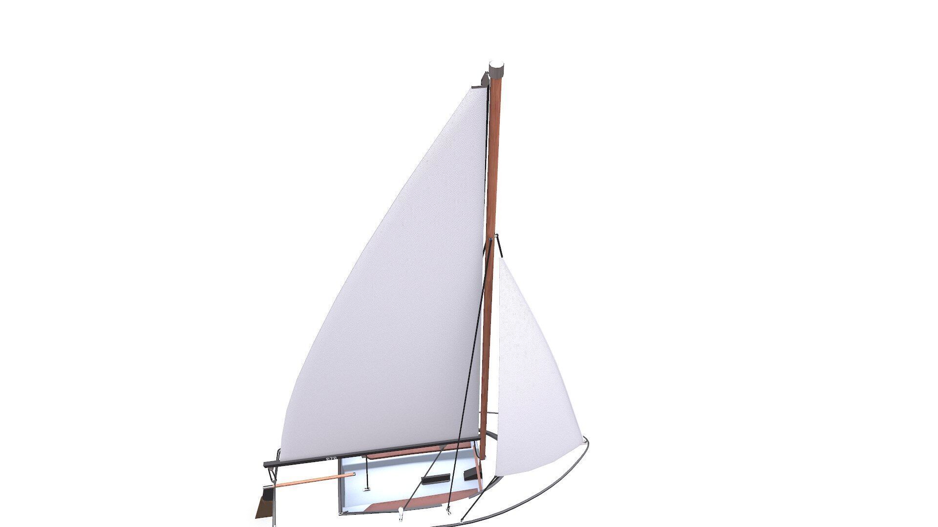 Sail Boat Low-poly PBR Low-poly 3D model_17