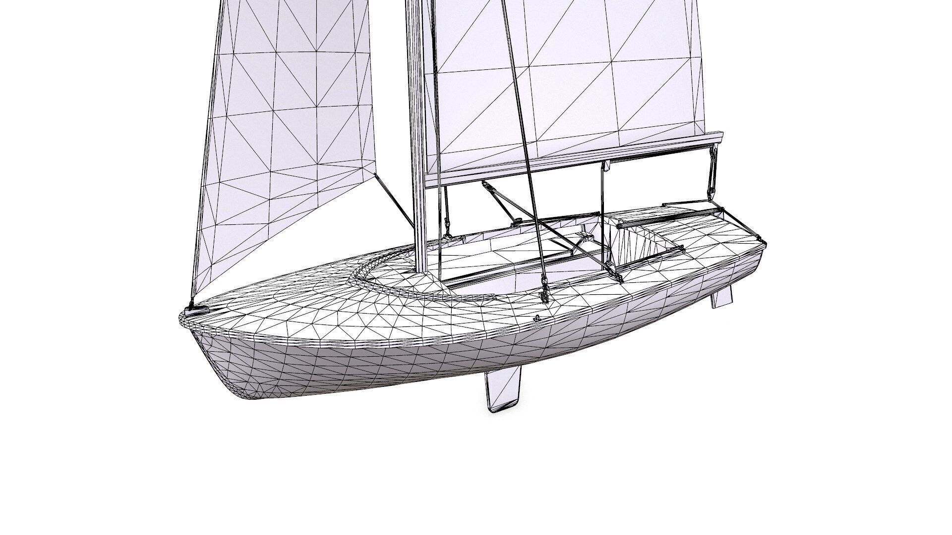 Sail Boat Low-poly PBR Low-poly 3D model_19