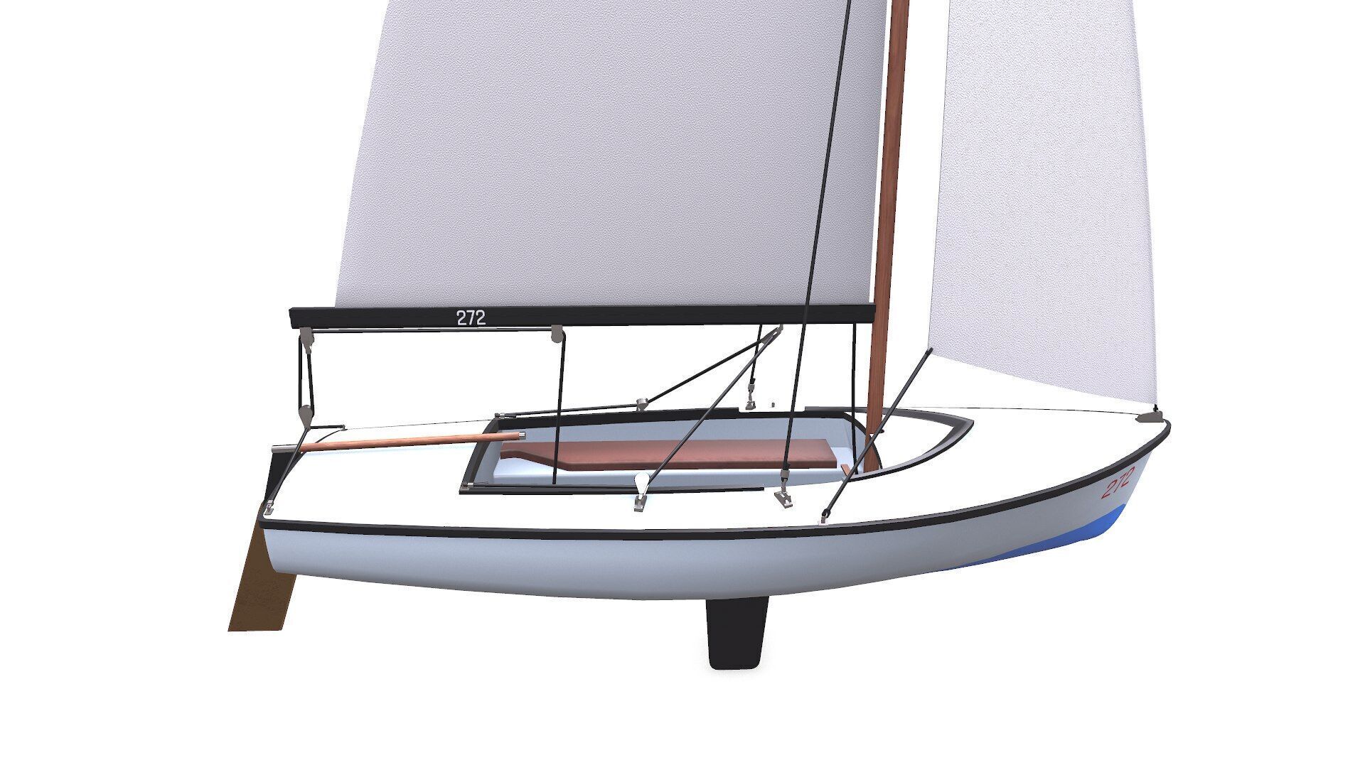 Sail Boat Low-poly PBR Low-poly 3D model_12