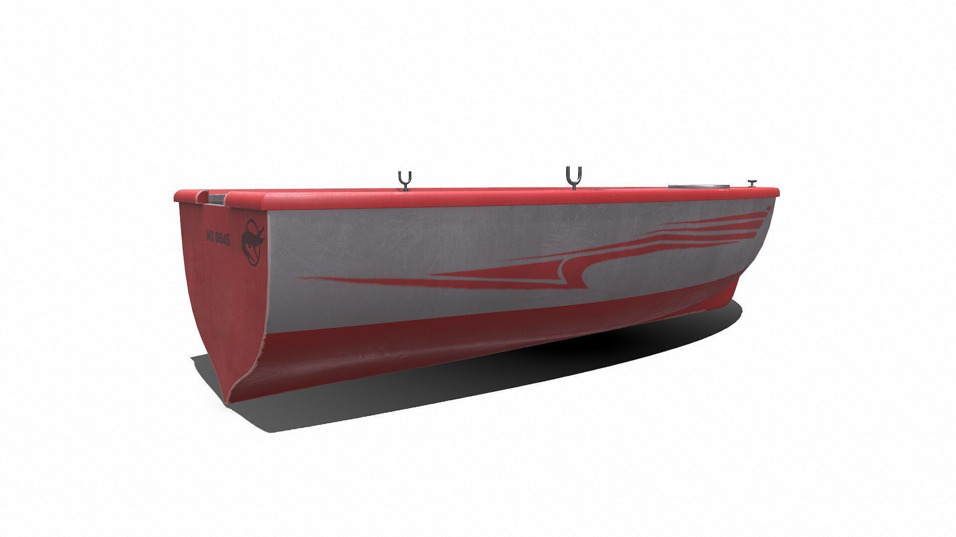 Row Boat Low-poly PBR Low-poly 3D model_7