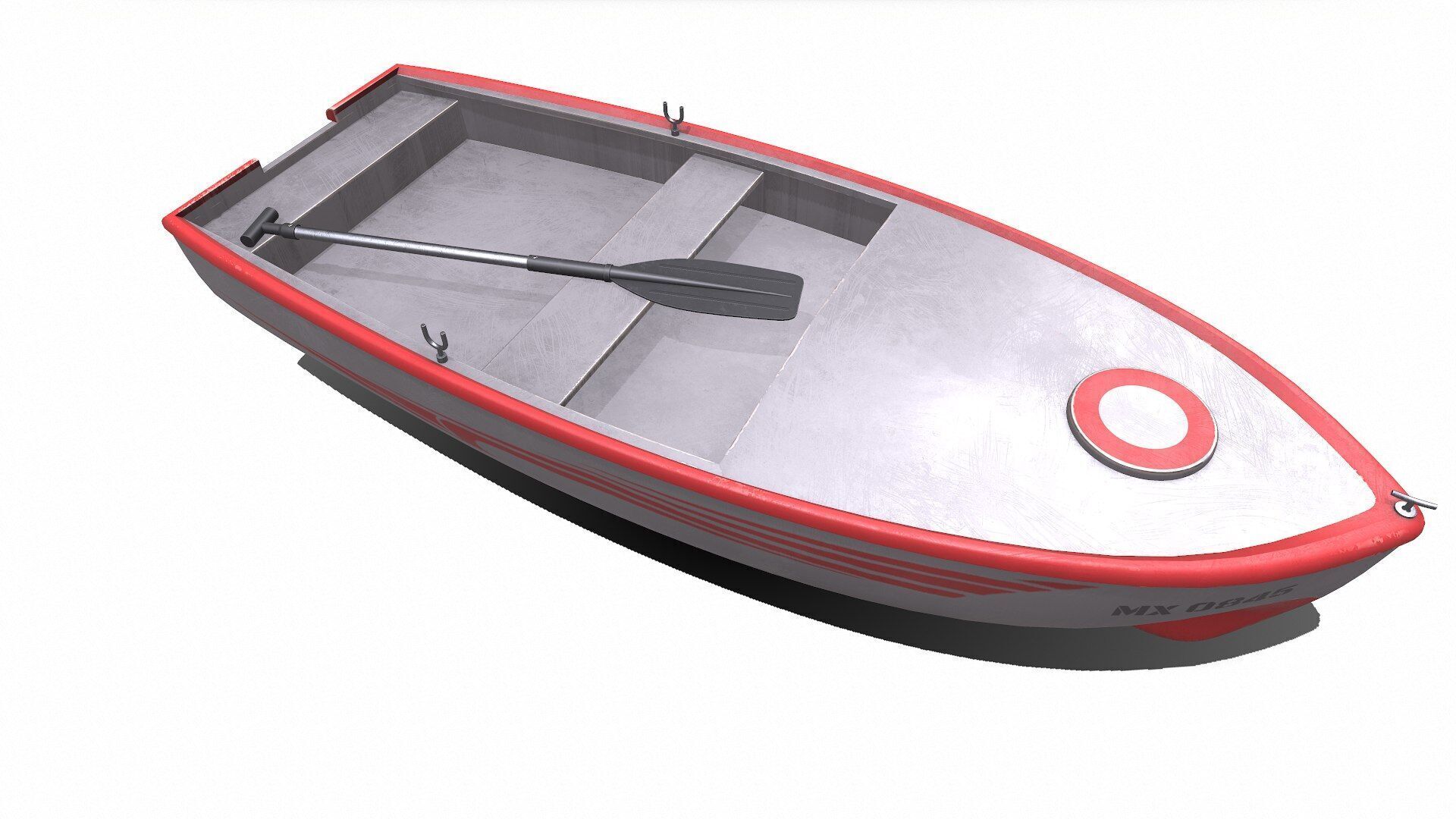 Row Boat Low-poly PBR Low-poly 3D model_9