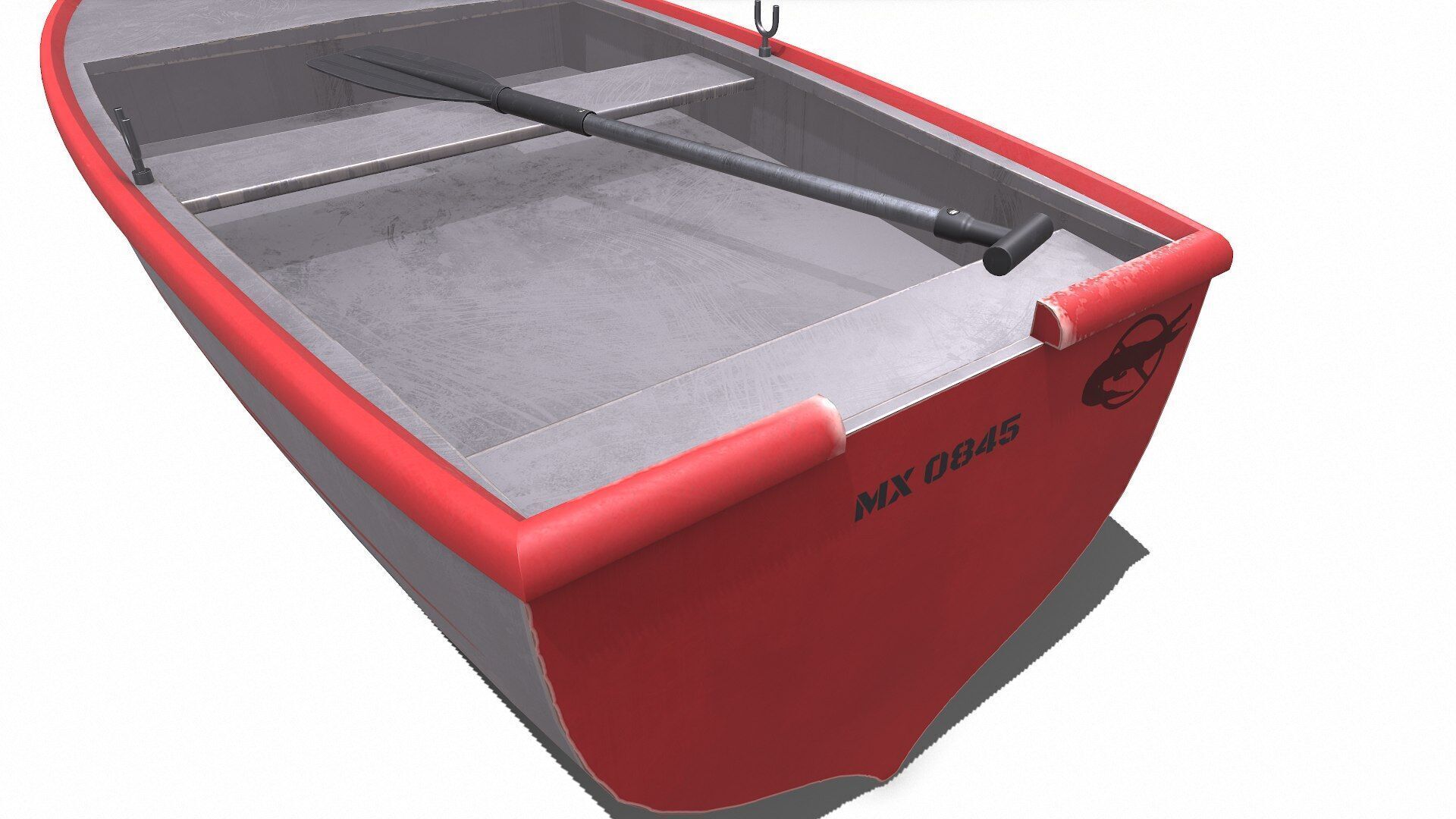 Row Boat Low-poly PBR Low-poly 3D model_14