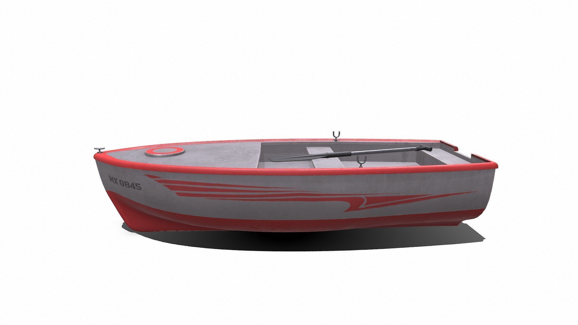 Row Boat Low-poly PBR Low-poly 3D model_3