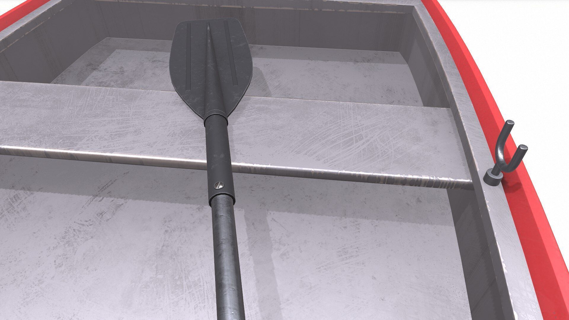 Row Boat Low-poly PBR Low-poly 3D model_12