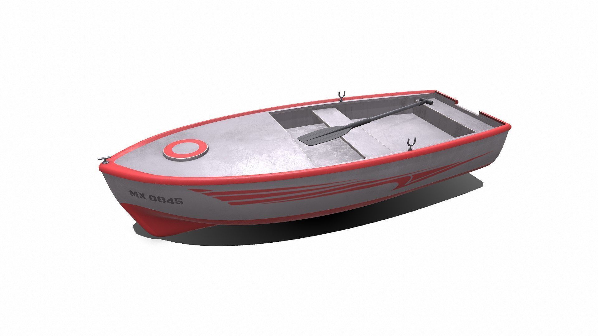 Row Boat Low-poly PBR Low-poly 3D model_2