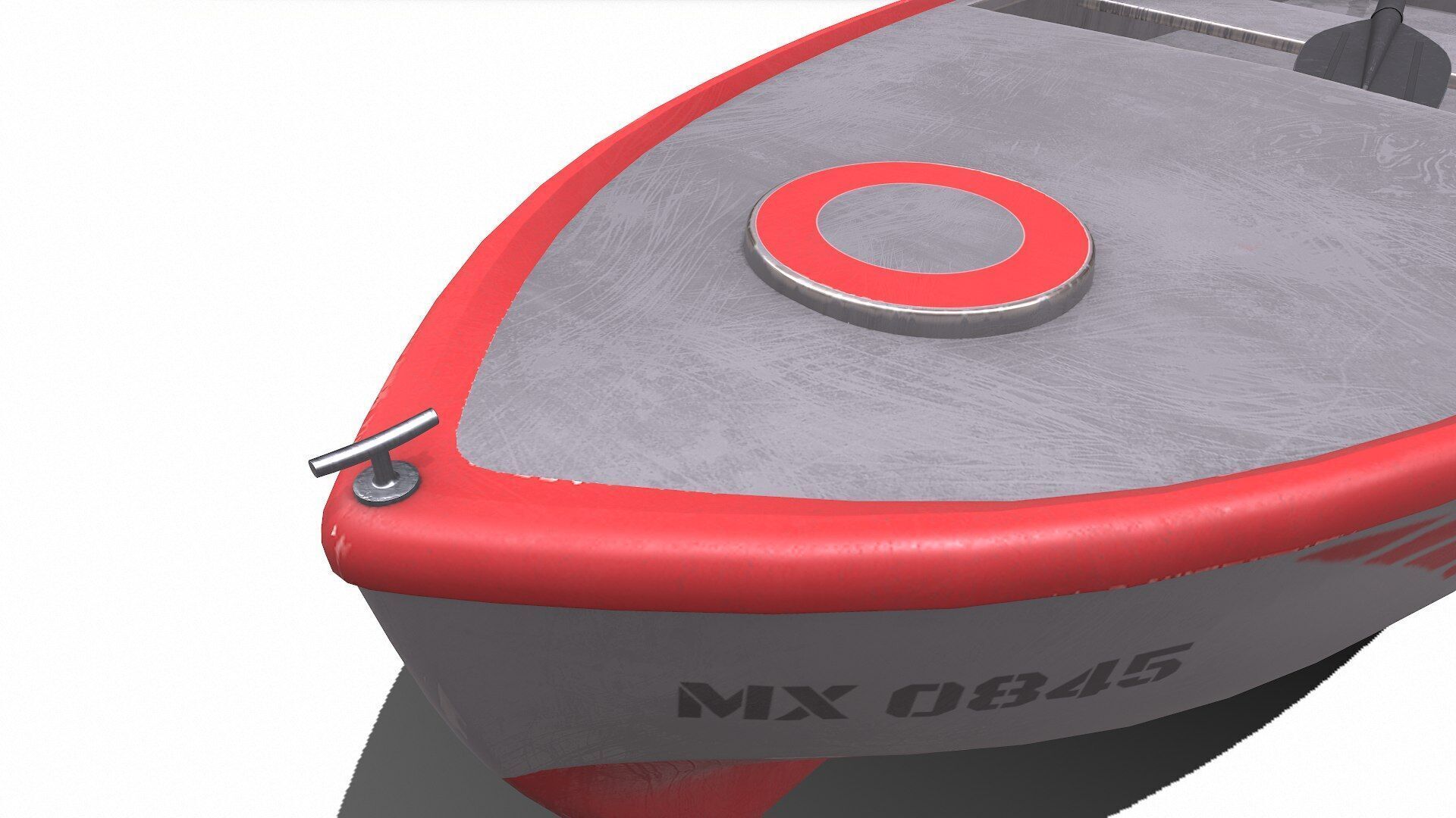 Row Boat Low-poly PBR Low-poly 3D model_13