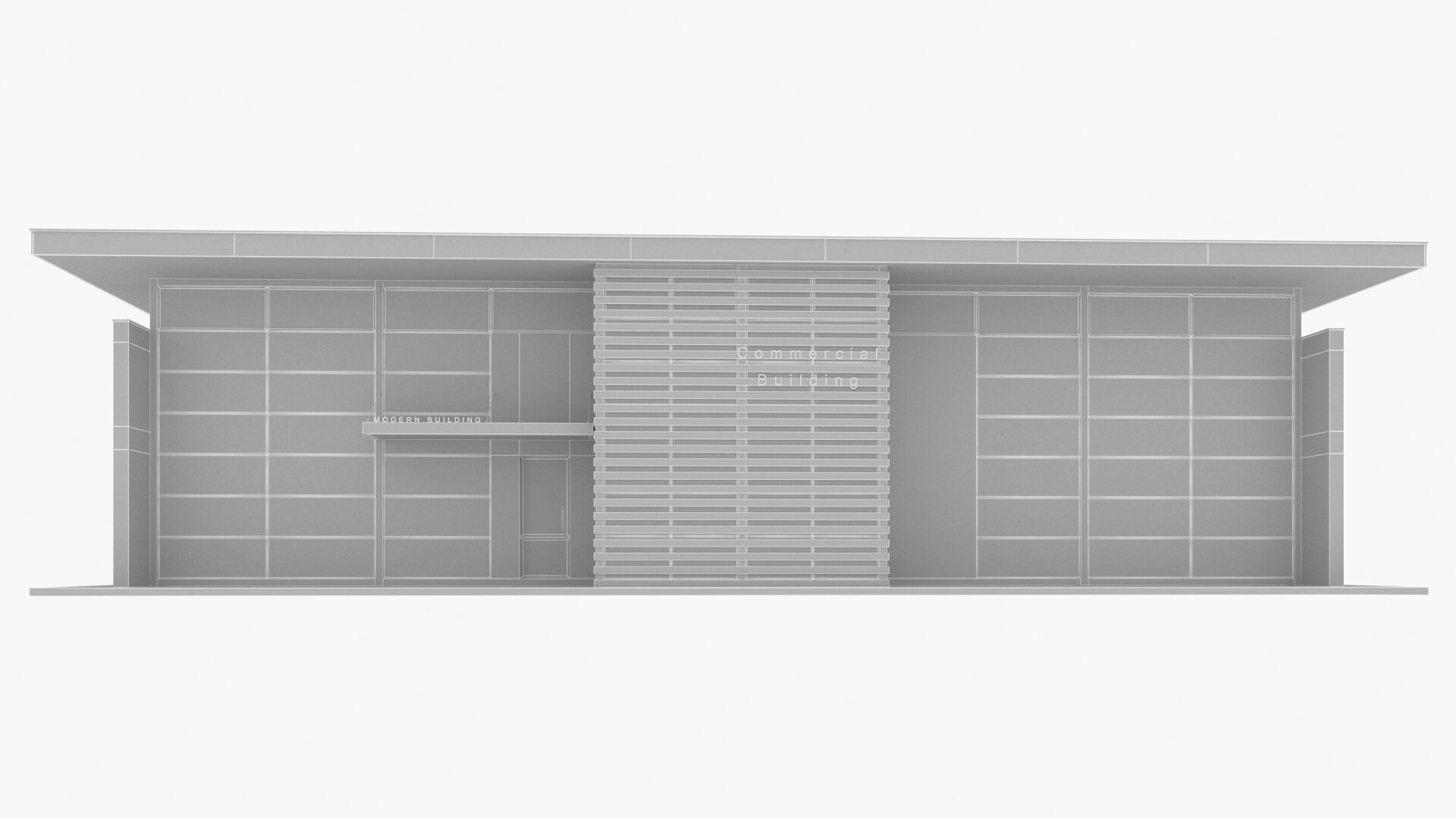 commercial building Low-poly 3D model_9