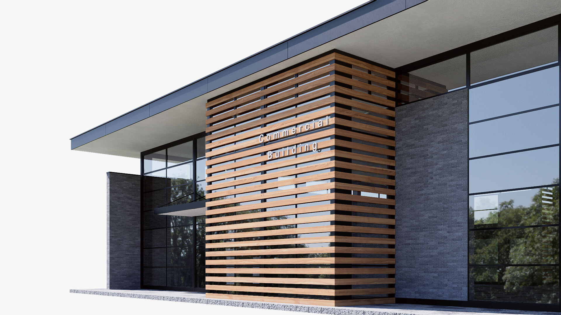 commercial building Low-poly 3D model_4