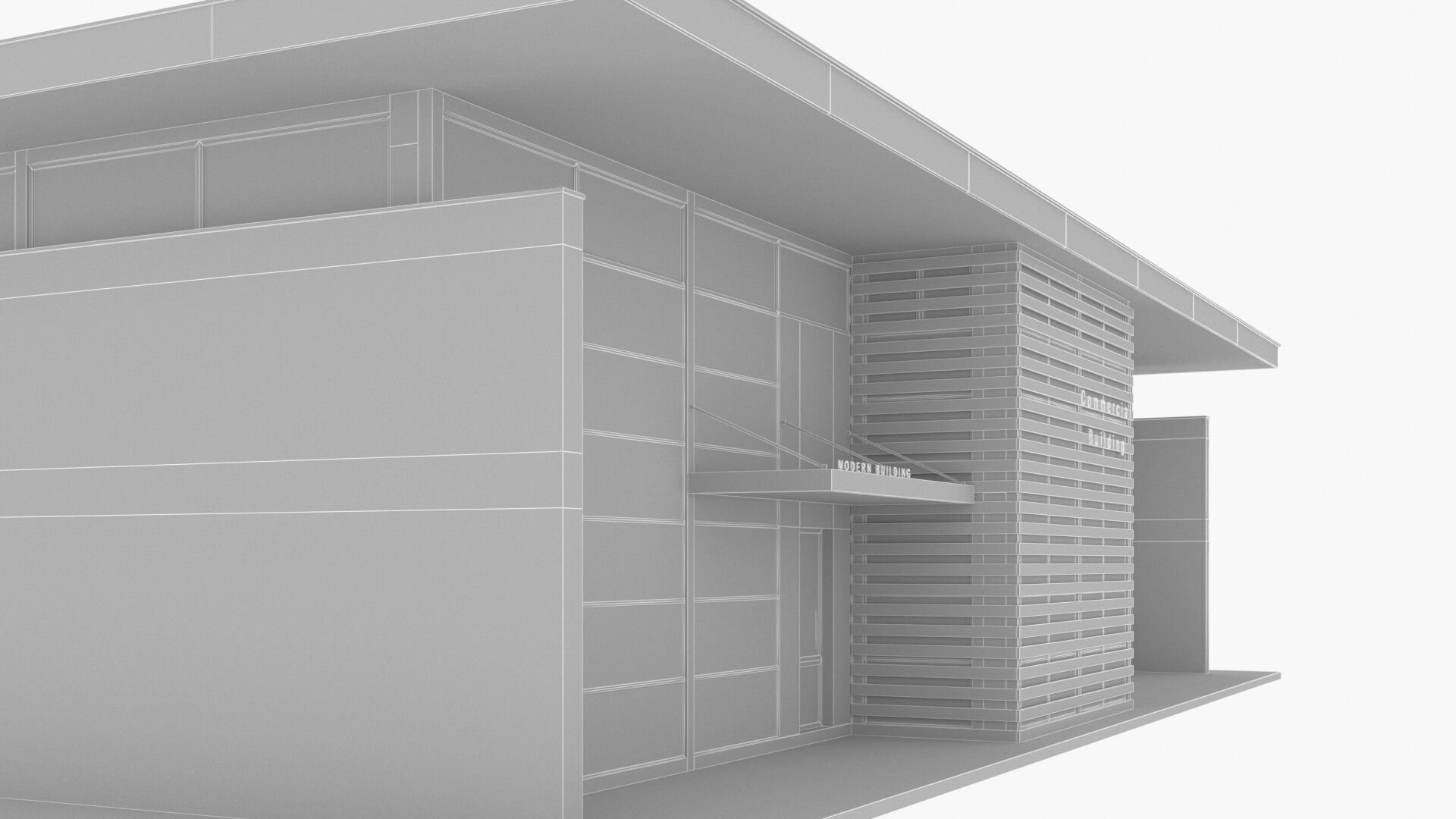 commercial building Low-poly 3D model_11