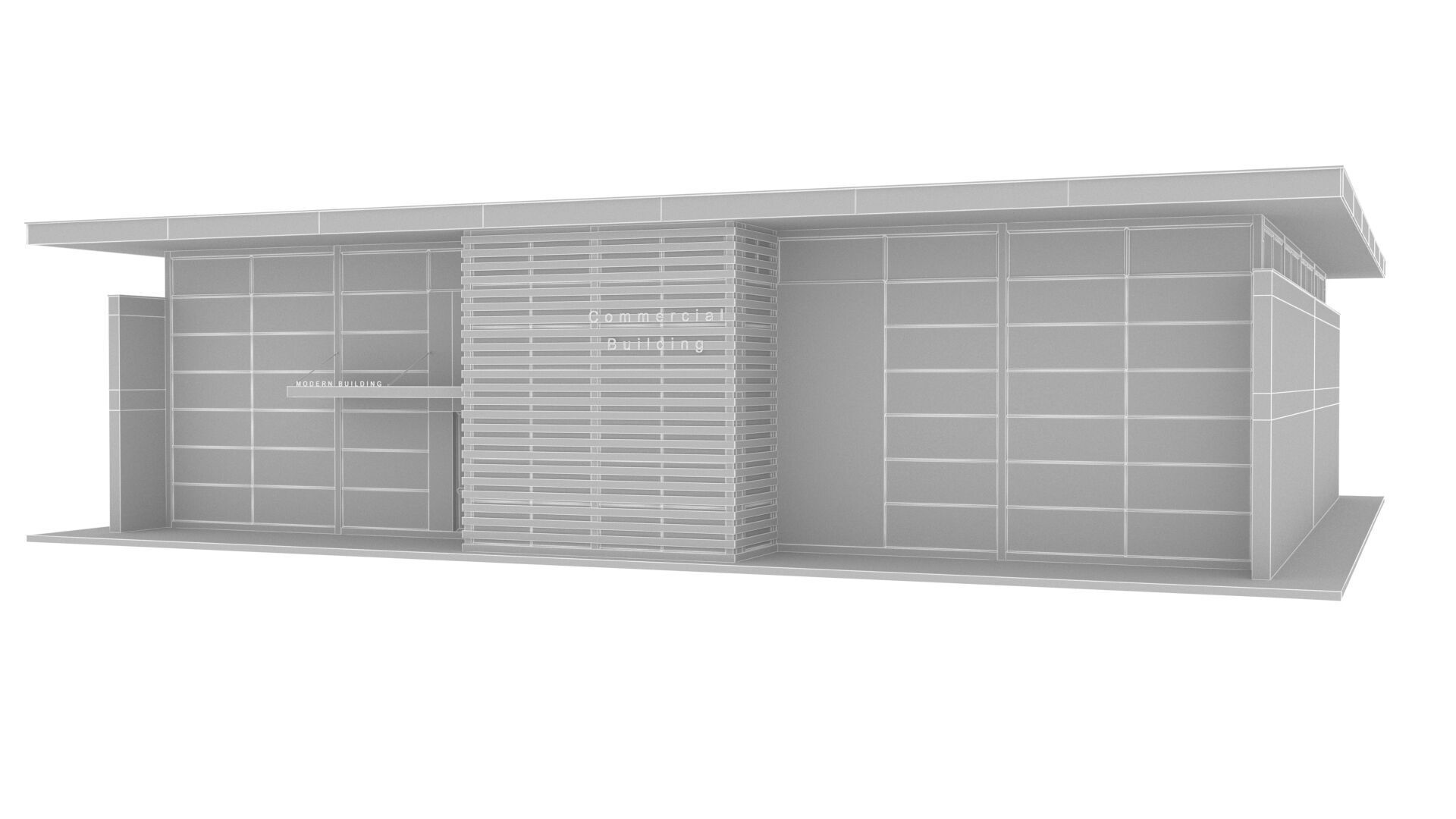 commercial building Low-poly 3D model_8