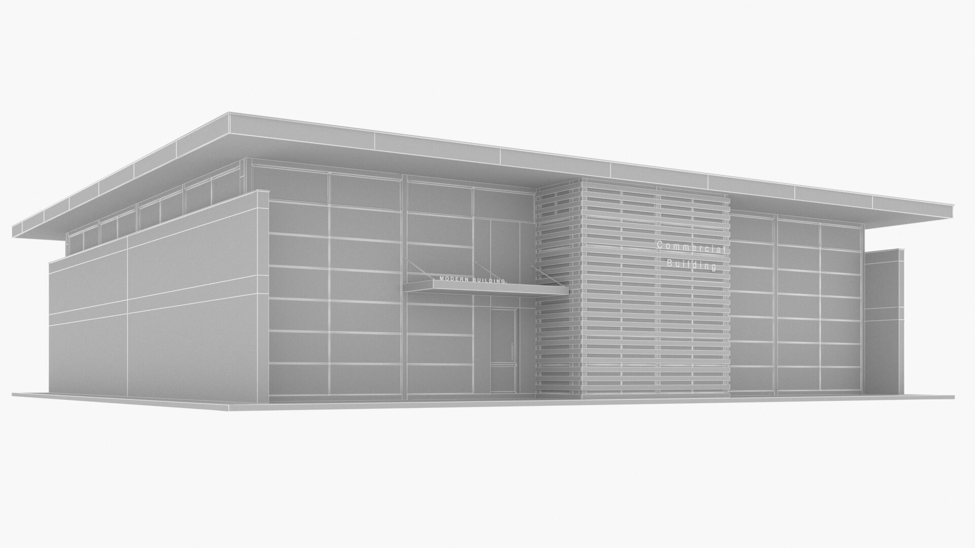 commercial building Low-poly 3D model_10