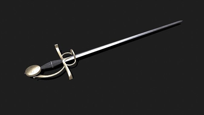 Rapier Sword Low-poly PBR Low-poly 3D model
