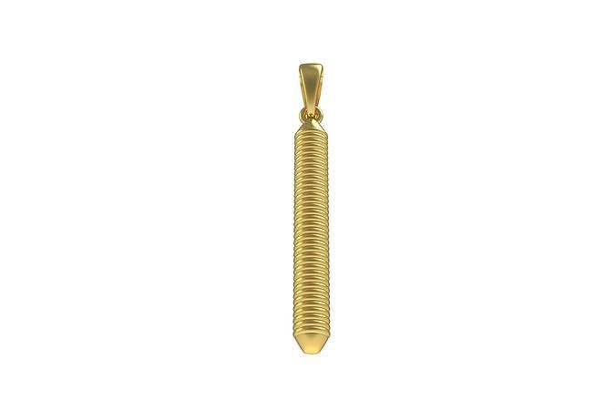 Spiral Initial Letter I Pendant 3D print model