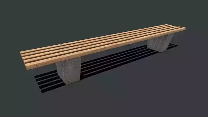 Outdoor Bench1 Low-poly PBR