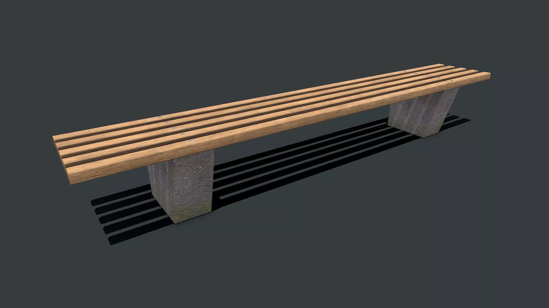 Outdoor Bench1 Low-poly PBR Free low-poly 3D model