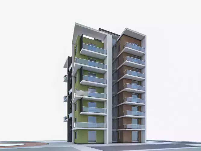 Condominium 01 Low-poly 3D model