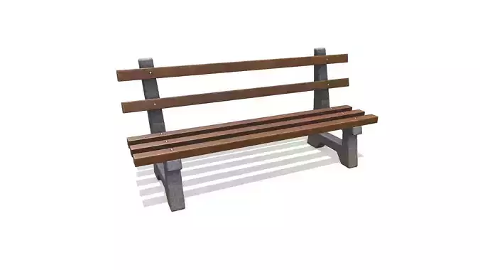 Outdoor Bench Low-poly PBR