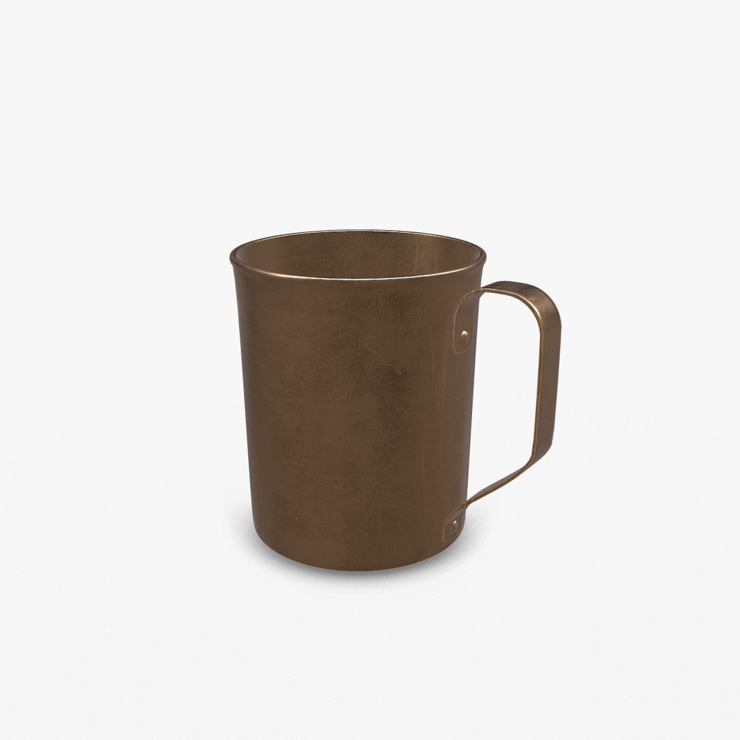 Old Brass Mug PBR Low-poly 3D model_11