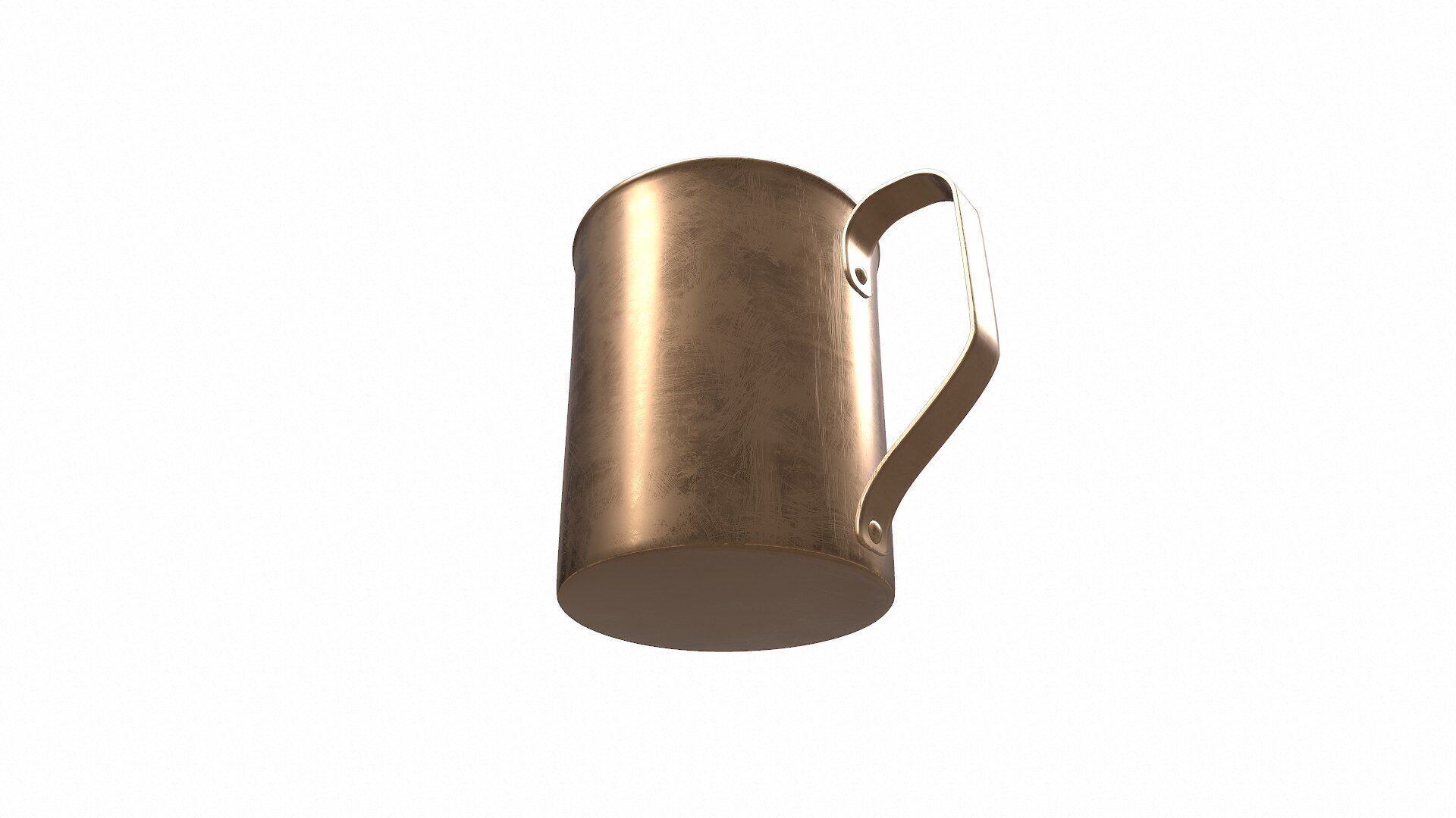 Old Brass Mug PBR Low-poly 3D model_8