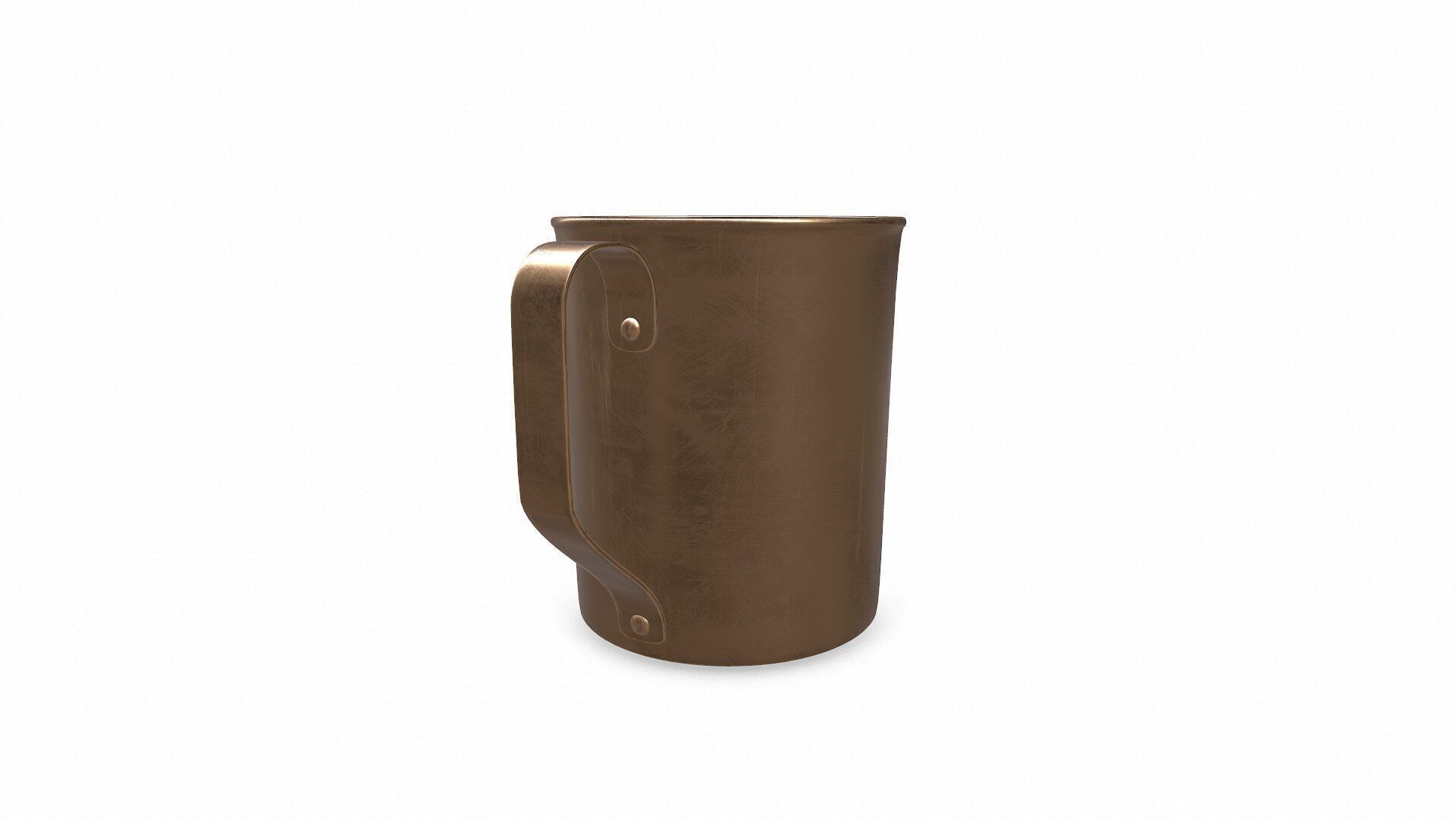 Old Brass Mug PBR Low-poly 3D model_2