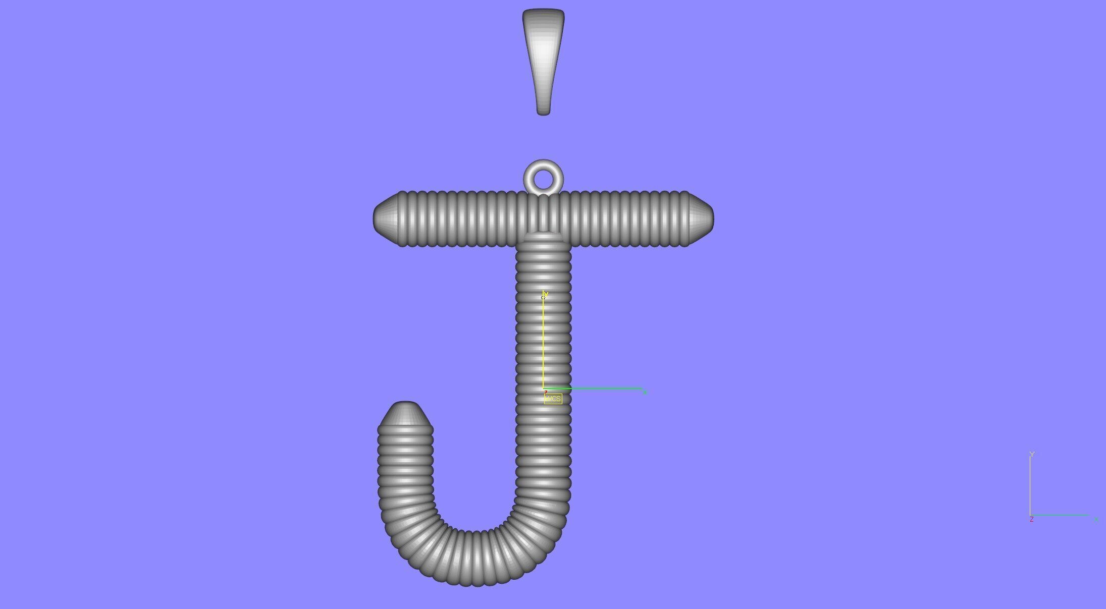 Spiral Initial Letter J Pendant 3D print model_34
