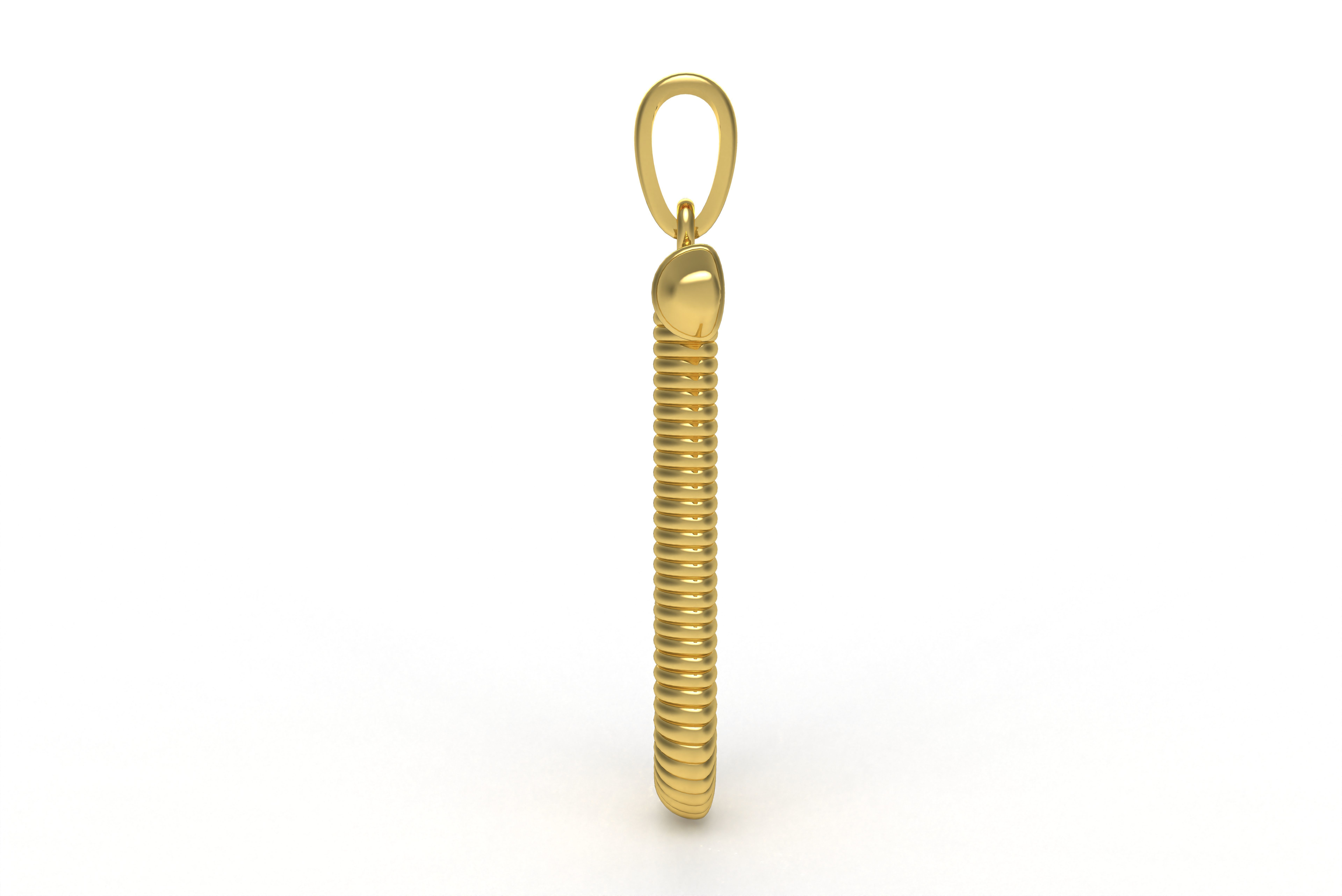 Spiral Initial Letter J Pendant 3D print model_3