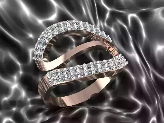 Ring rose gold with diamonds