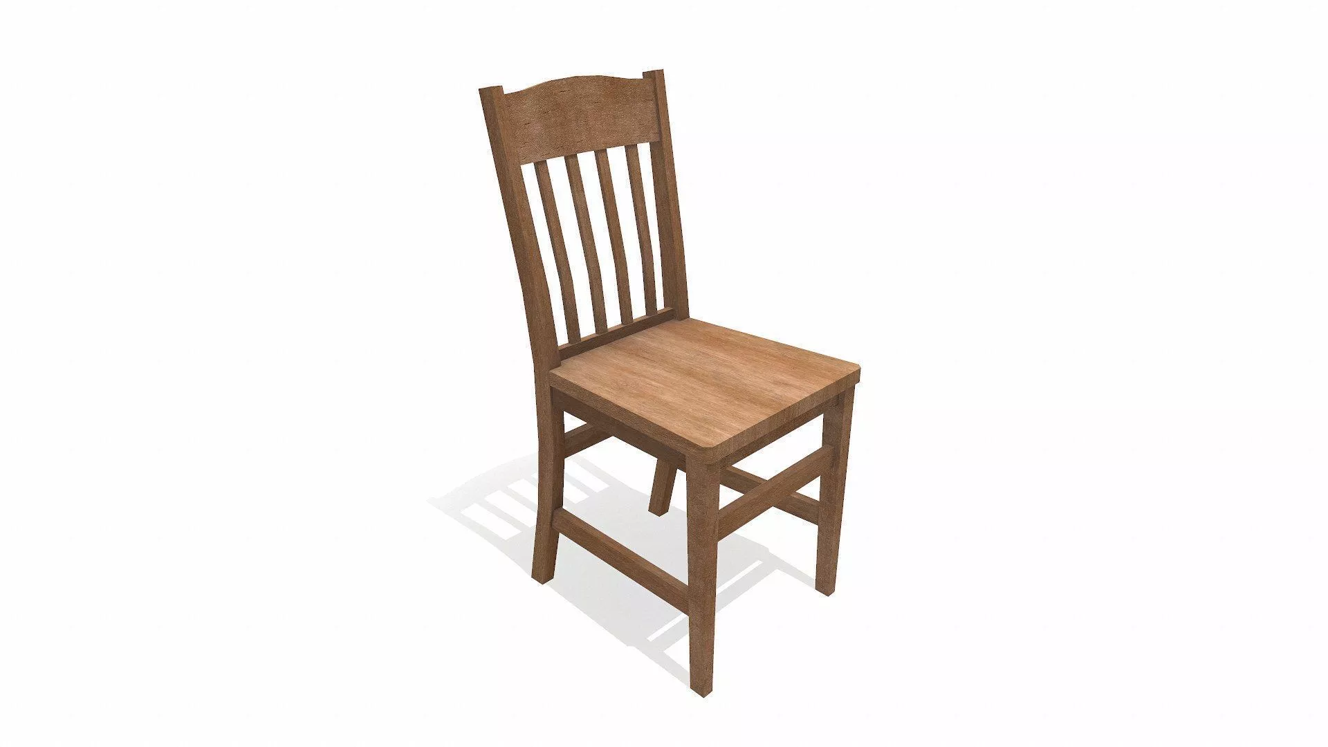 Old Wooden Chair Low-poly PBR3 Free low-poly 3D model