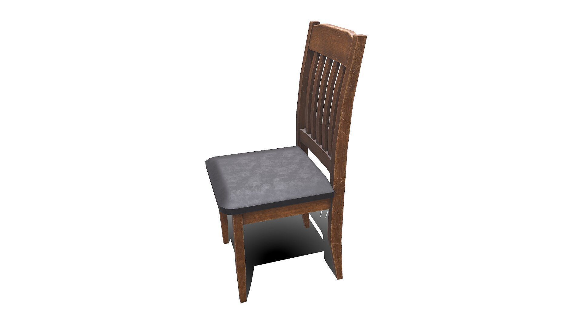 Old Wooden Chair Low-poly PBR Free low-poly 3D model_2