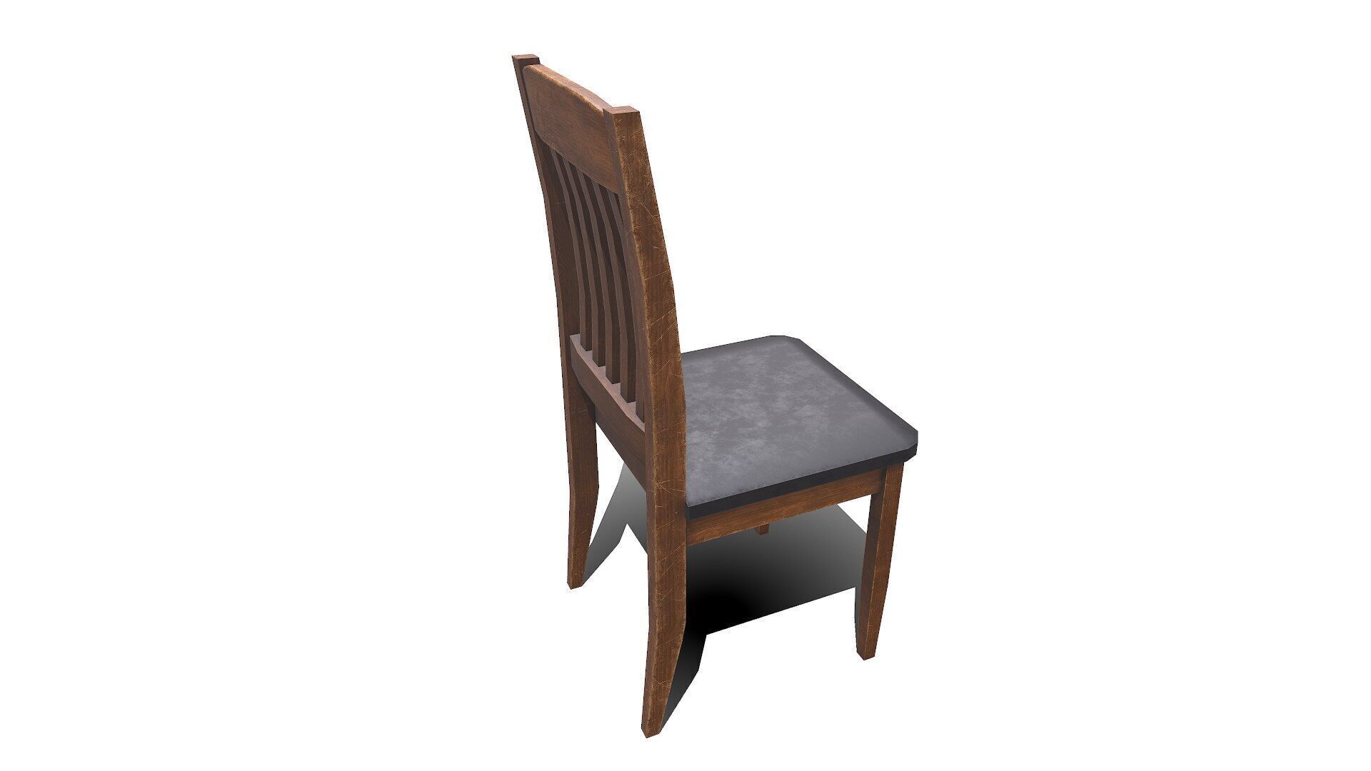 Old Wooden Chair Low-poly PBR Free low-poly 3D model_4