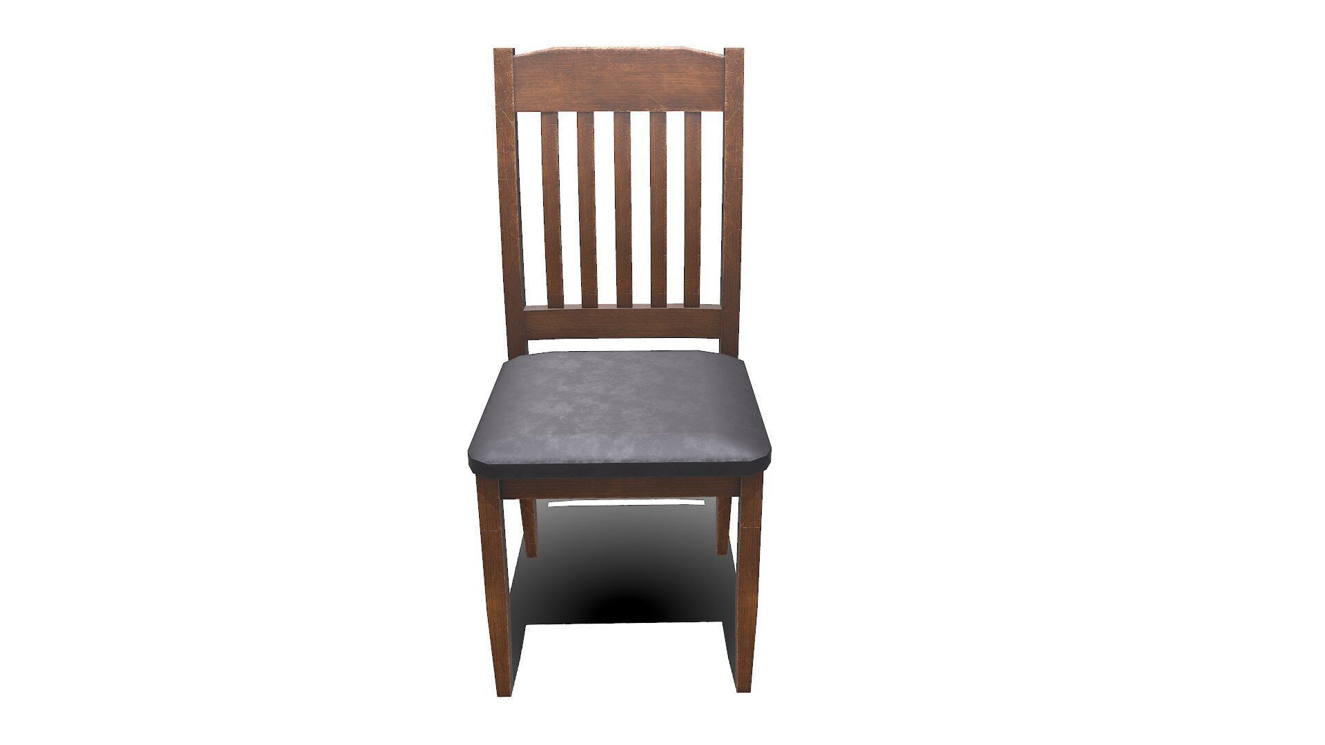 Old Wooden Chair Low-poly PBR Free low-poly 3D model_1