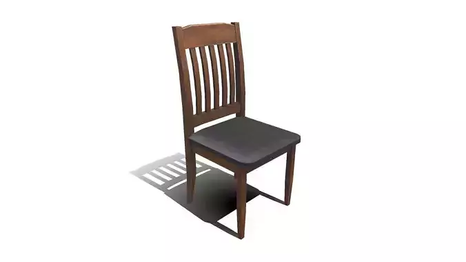Old Wooden Chair Low-poly PBR Free low-poly 3D model