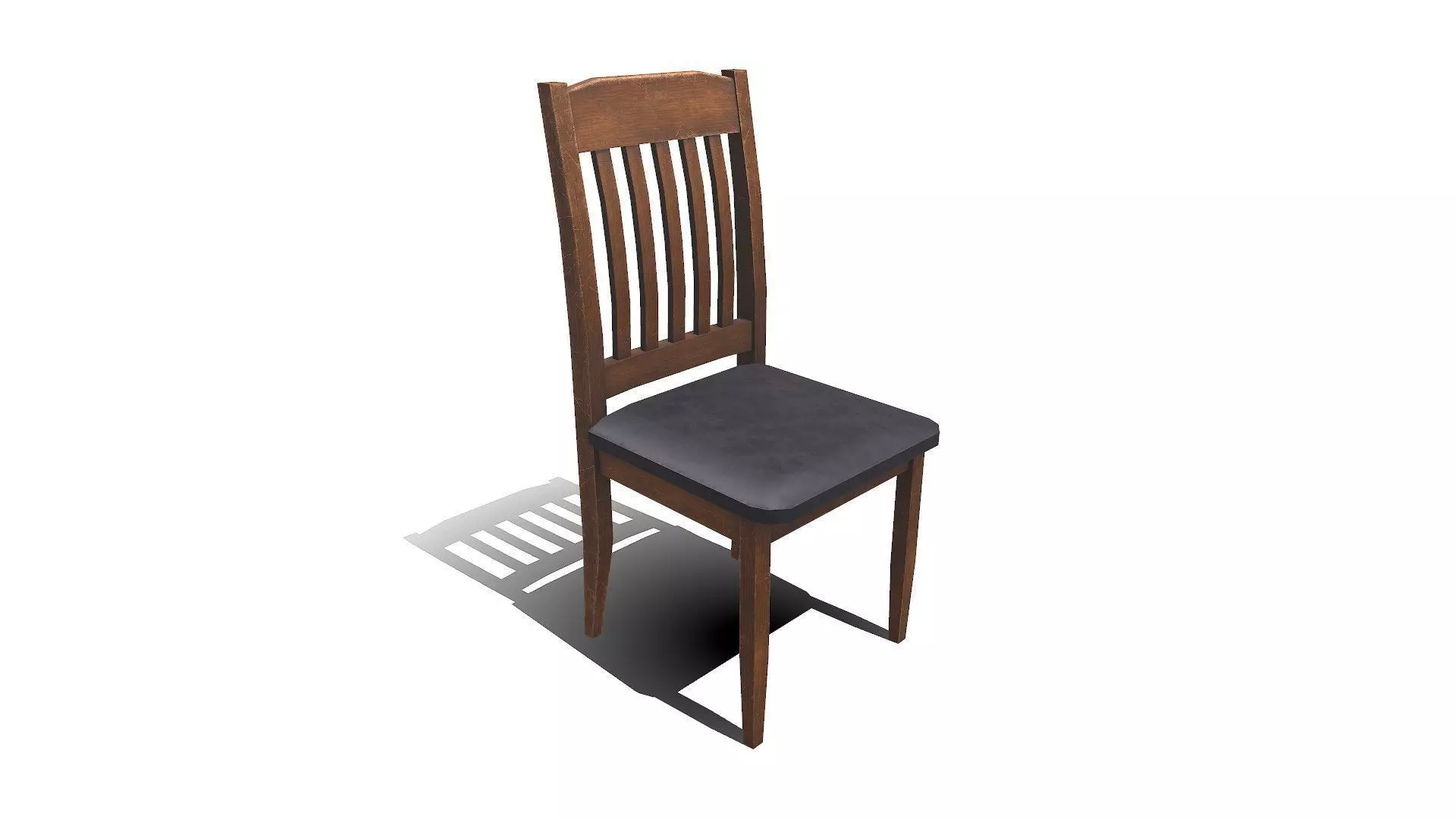 Old Wooden Chair Low-poly PBR Free low-poly 3D model_0