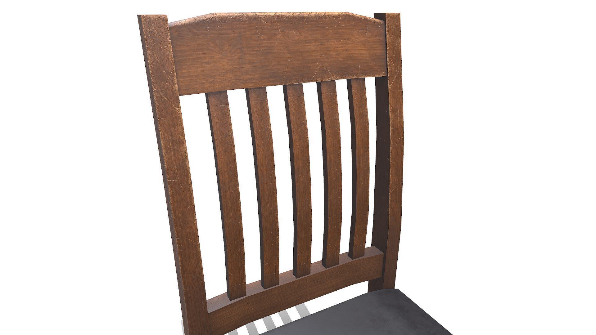 Old Wooden Chair Low-poly PBR Free low-poly 3D model_5