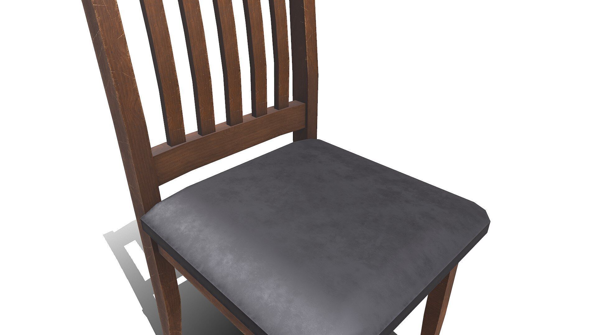 Old Wooden Chair Low-poly PBR Free low-poly 3D model_7