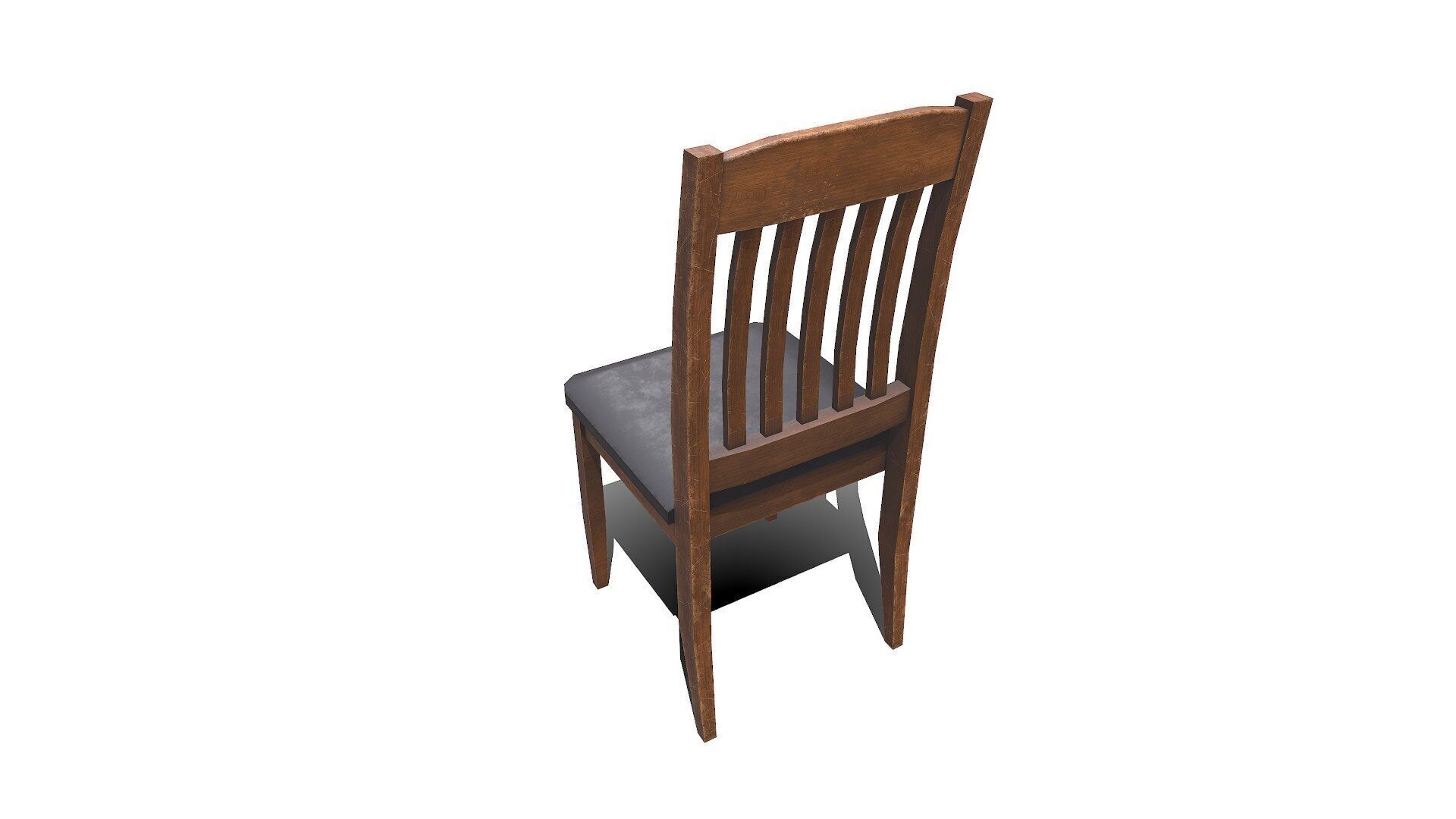 Old Wooden Chair Low-poly PBR Free low-poly 3D model_3