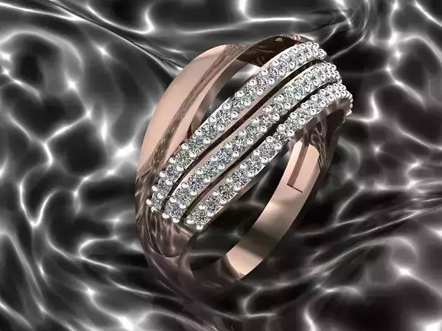 Ring rose gold with diamonds